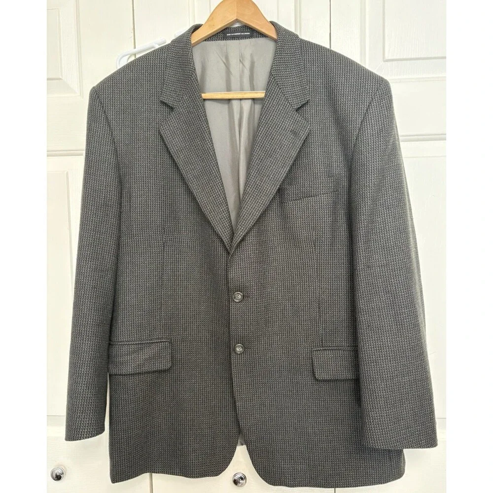 Per Gruppo STARS Men’s Blazer Size 46R Black Gray  Sport Coat Jacket